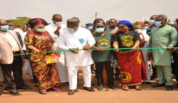 The Governor of Enugu State commissioning the 1.6km Enugu Amakpu – Umudim – Mgbagbowa Road