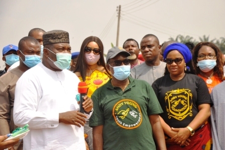 The Governor of Enugu State commissioning the 1.6km Enugu Amakpu – Umudim – Mgbagbowa Road Constructed By The Ceo Of Andy Young Group